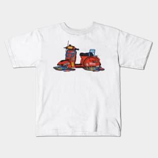 Vintage futuristic Vespa⚡️ Kids T-Shirt